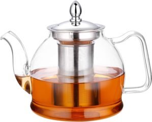 HIWARE 1000ml Glass Teapot with Rem...