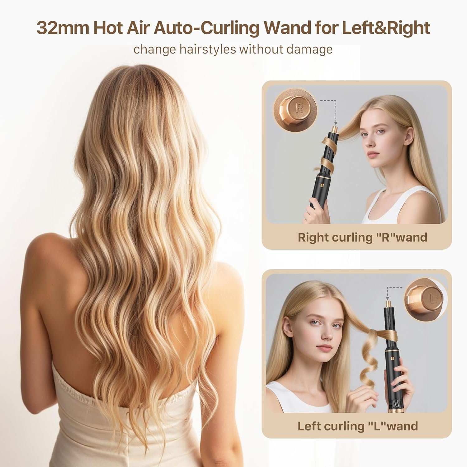 5 in 1 Hair Dryer Brush Set, Fotgear 800W Hot Air Hair Styler Auto Wrap Curlers Multi Hair Styling Tools with 3 Level Temp Settings Suitable for Straight Curl Drying Smoothing Volumizing - Image 6