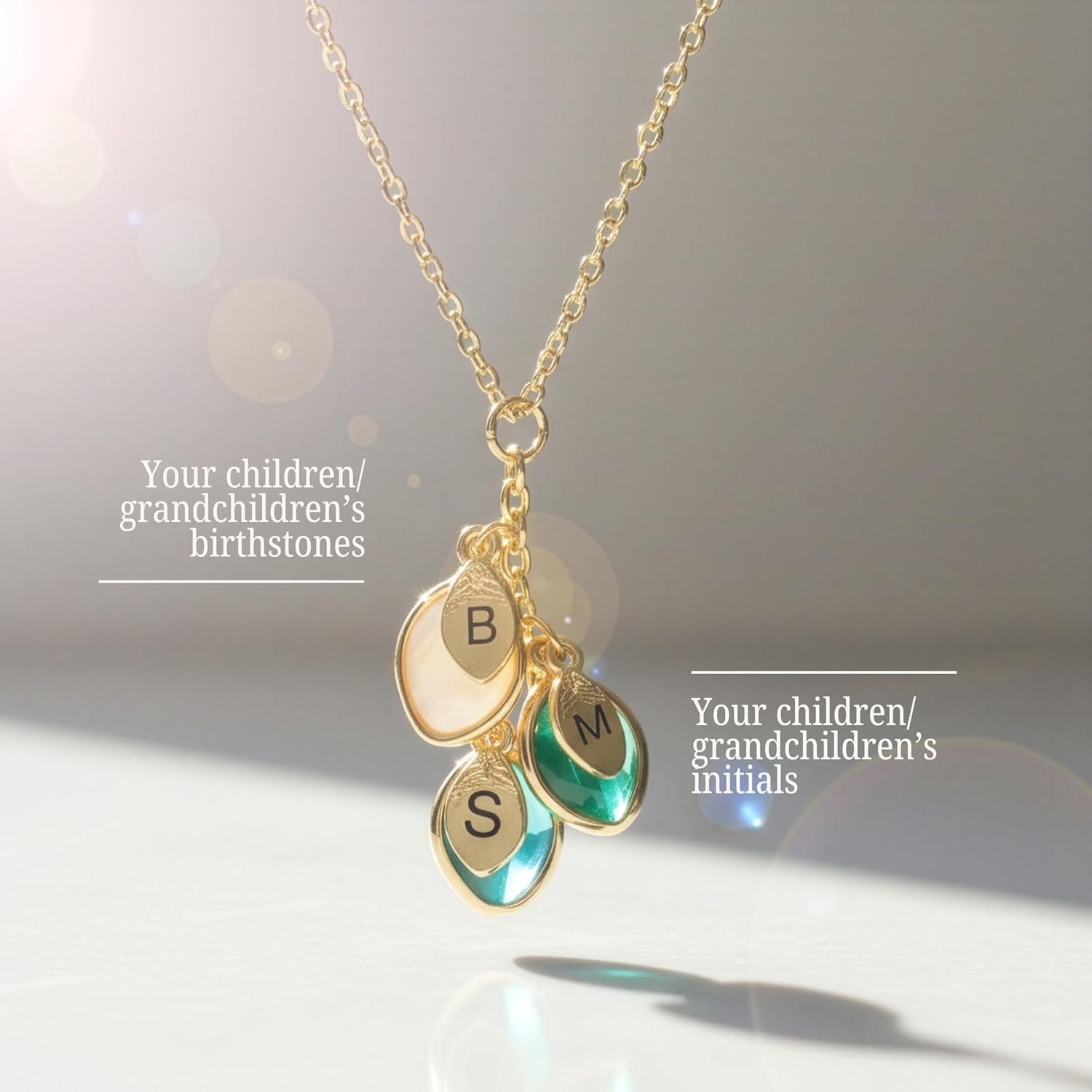 MignonandMignon Birthstone Necklace for Mom Grandma | Personalized Family Initial Necklace for Women | Grandkids Birthstone Jewelry Mothers Day Gift for Her - Image 2