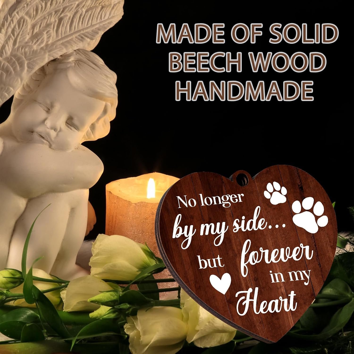 Vetbuosa Dog Memorial Gifts for Loss of Dogs, Memorial Rotating Wooden Picture Frame, Loss of Dog Sympathy Gift, Pet Bereavement Remembrance Picture Frame for 4x6 Photo - Image 3