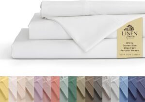 Linen Home 100% Cotton Percale Shee...