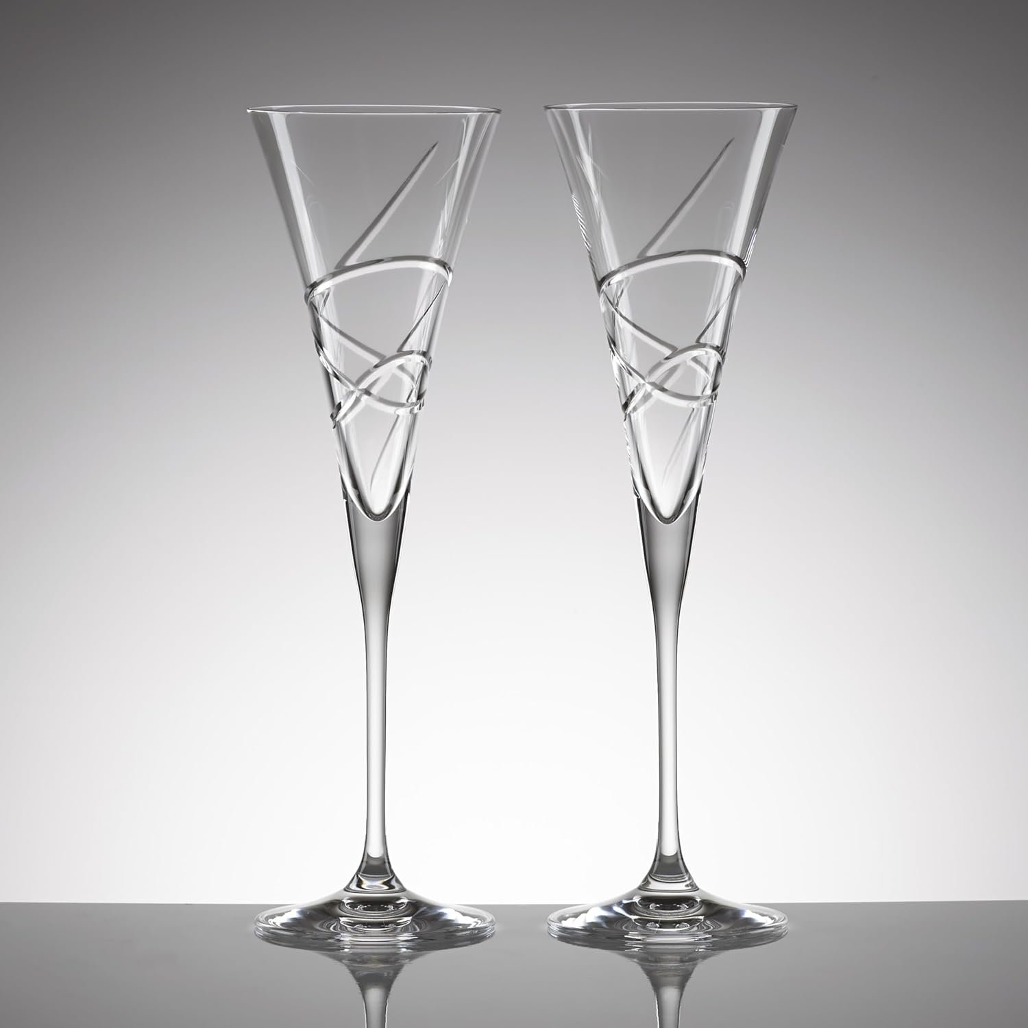 Lenox Champagne Flutes, Adorn Crystal 2-Piece Toasting Flute Set, Set Of 2, Heavy 3 x 10.5-inch, 7-Fl Oz Clear Crystal Glass, Stemware, Hand Wash Only, Wedding Decor, New Years Flute Glasses (2-Piece) - Image 4