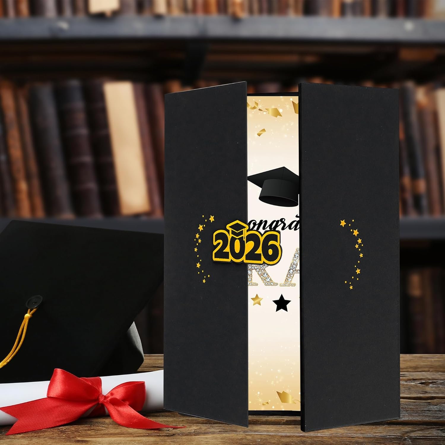 Vlipoeasn Black Gold 2026 Graduation Guest Book Alternative, Class of 2026 Graduation Party Decorations, Graduation Signature Book for 2026 College High School, Unique Graduation Gifts for Friends - Image 8