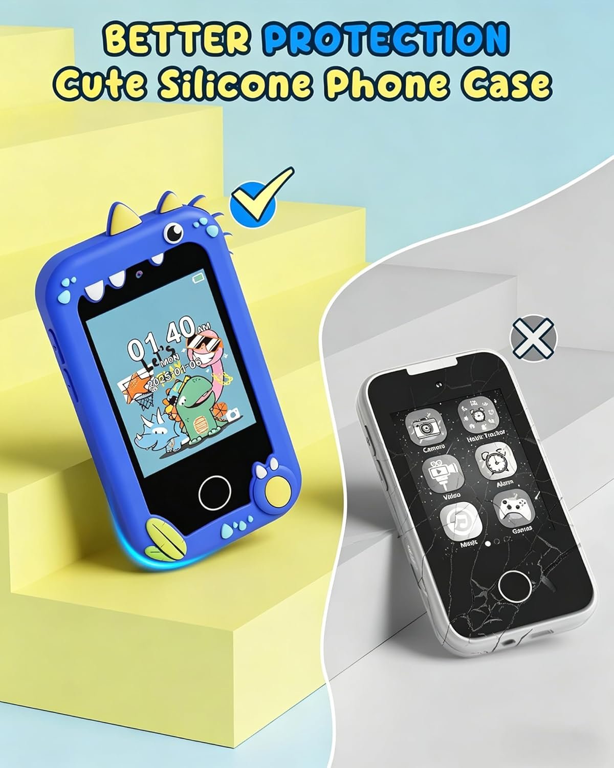 UCIDCI Kids Smart Phone Toys for Girls Ages 3-7 with Dual Camera - Kids Phone with Learning Games, Travel Toys with MP3 Music Player for Christmas, Birthday Gifts for 3 4 5 6 7 Year Old Boys - Image 8