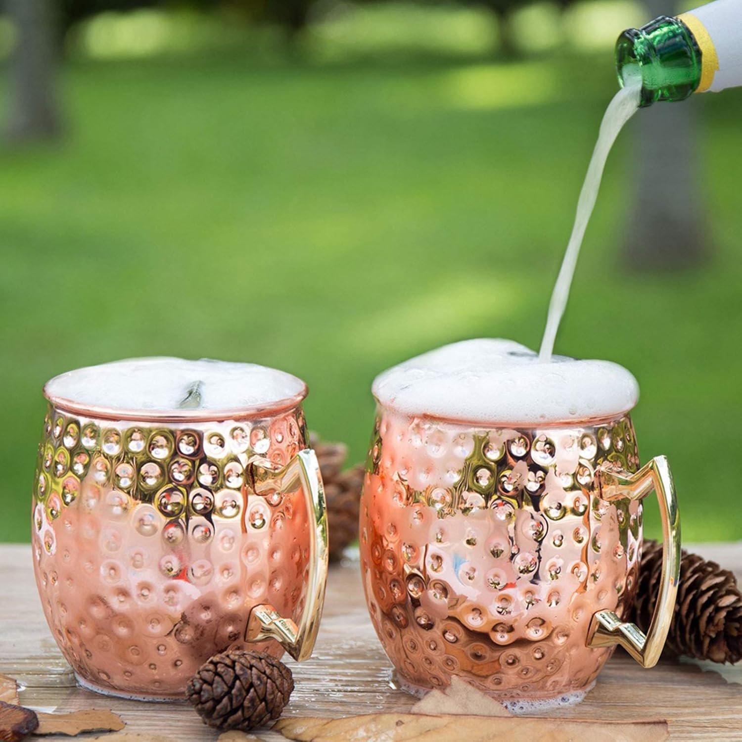 LIVEHITOP Moscow Mule Copper plated Mugs Set of 2, Copper Cups 19.5 Oz Cocktail Kit with Straw Coaster for Wine, Beer, Cold Drink, Bar, Party, Gifts - Image 4
