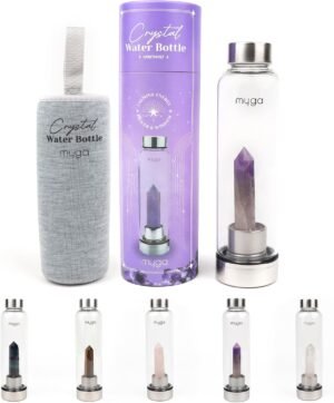 Myga Amethyst Crystal Water Bottle,...