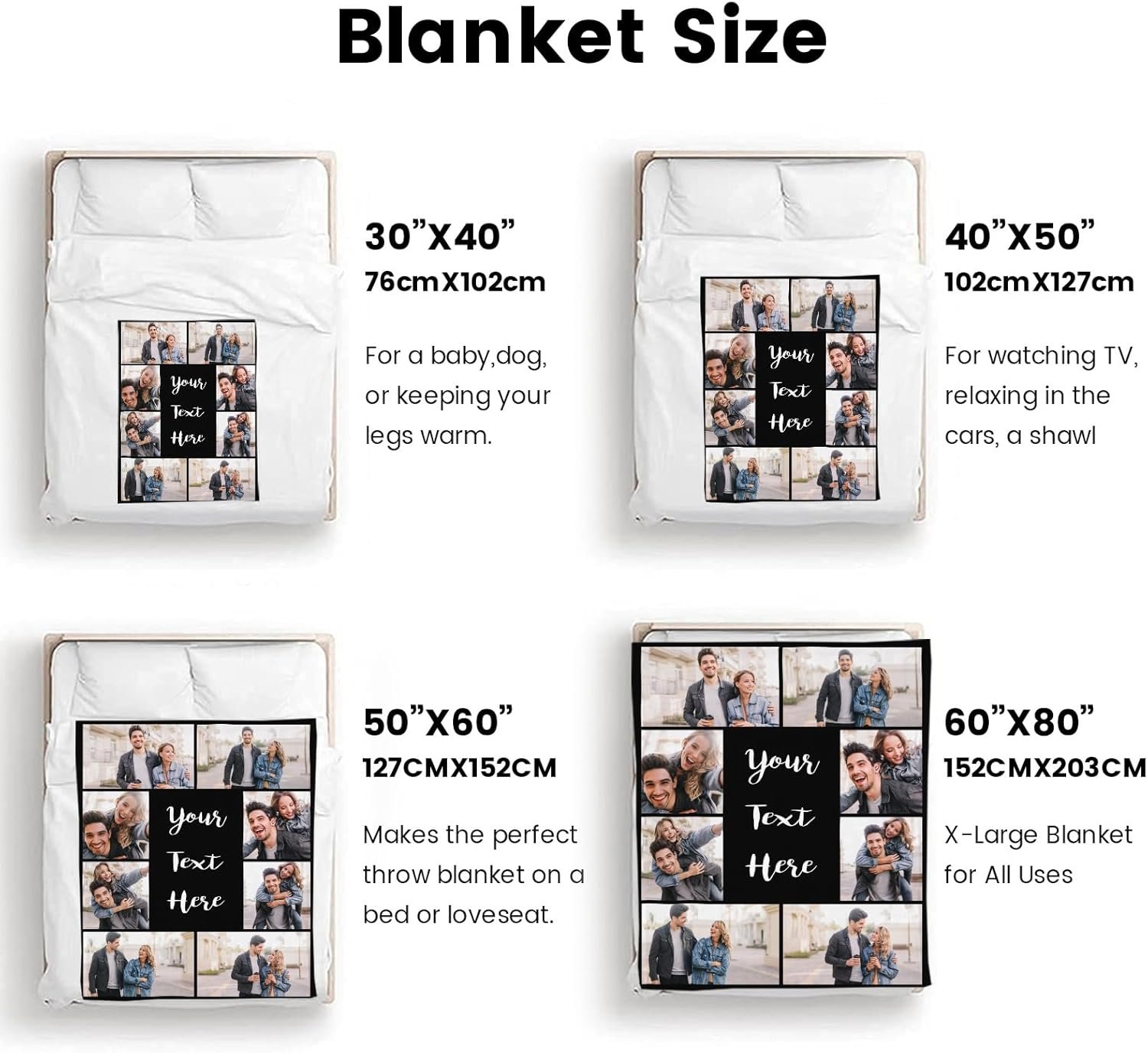 Custom Blanket with Photo Personalized Blankets and Throws Picture Blanket for Fathers Day Birthday Customized for Dad Mom Couple - Image 5