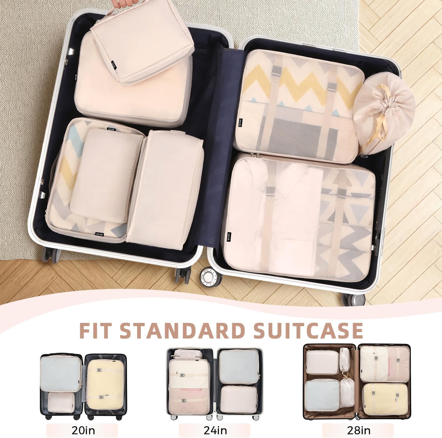 BAGAIL 8 Set Packing Cubes Luggage Packing Organizers for Travel Accessories - Image 5