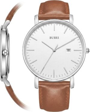 BUREI Ultra Thin Minimalist Men Wat...