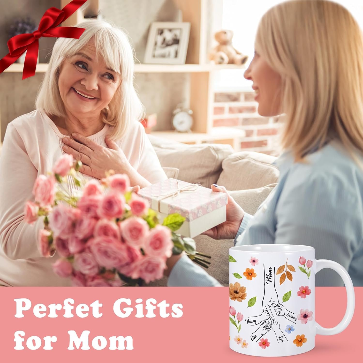 Custom Mom Grandma Mug with Kids Names, Personalized Birthday Gifts for Mom Grandma, Customized Mama Mommy Grandmother Mimi Nana Coffee Cup, Mothers Day Christmas Gifts for Mother Wife Daughter - Image 6