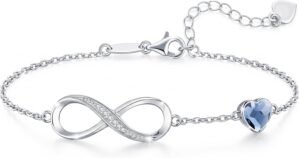 CDE Infinity Heart Birthstone Charm...