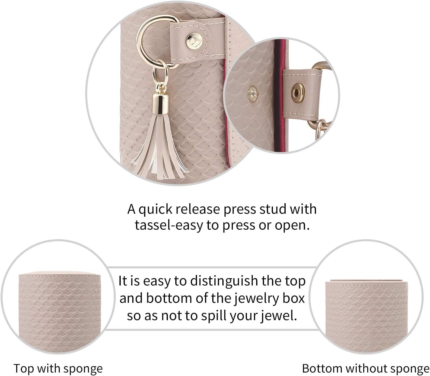 Vlando Viaggio Small Travel Jewelry Case Organizer,Travel Essential Accessories for Women, Birthday Gifts for Women,Great Gift ideas for Travelers,Moms,Friends,Grey - Image 6