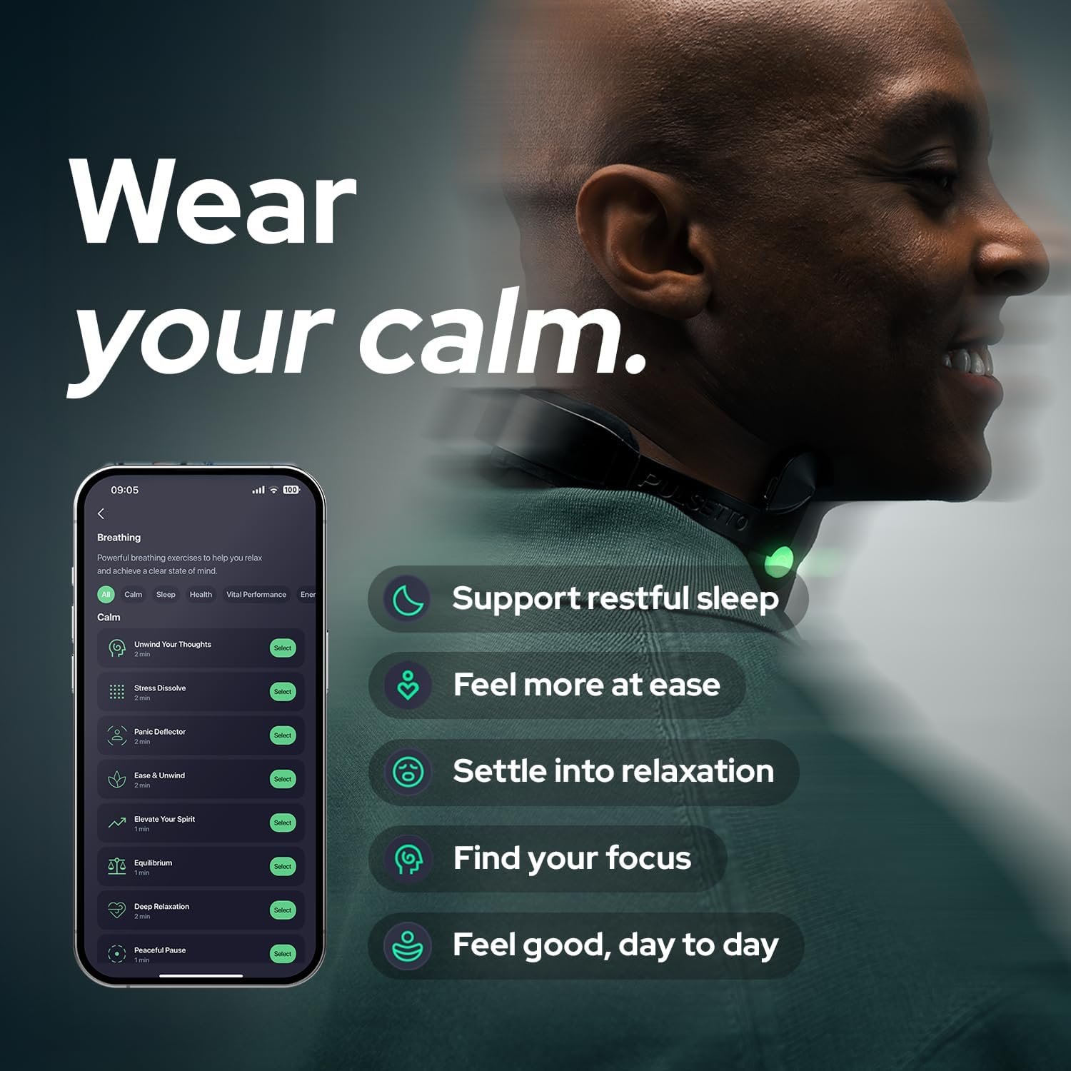 Pulsetto FIT (V2) Wellness Wearable with Vagus Nerve Support – Patented Neuro Technology for Relaxation, Stress Balance, Focus, and Restful Sleep - Image 3