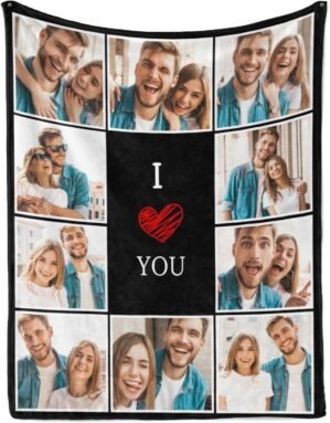 Custom Blanket with Photo Text Pers...