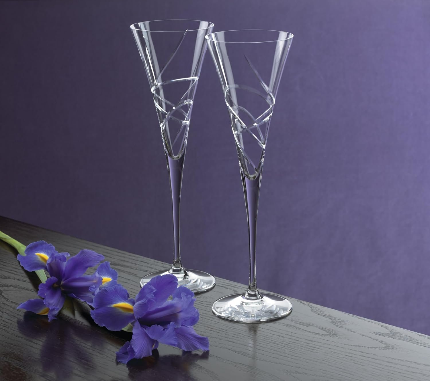 Lenox Champagne Flutes, Adorn Crystal 2-Piece Toasting Flute Set, Set Of 2, Heavy 3 x 10.5-inch, 7-Fl Oz Clear Crystal Glass, Stemware, Hand Wash Only, Wedding Decor, New Years Flute Glasses (2-Piece) - Image 5