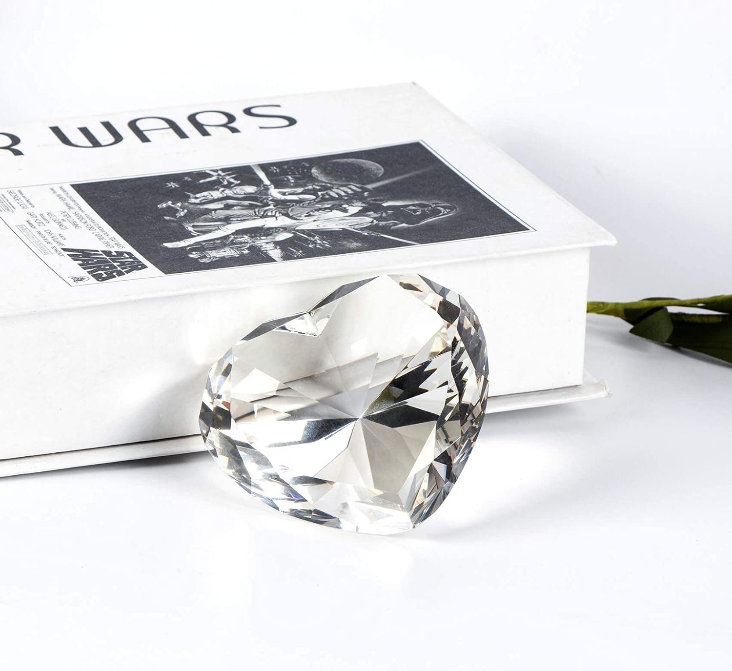 Clear Crystal Diamonds Paper Weights with Gift Box, 80mm Heart Shape Real Crystal Diamond Glass Gems Paperweight, Big Diamonds Birthday Anniversary Women Her Valentine's Day Gift - Image 7