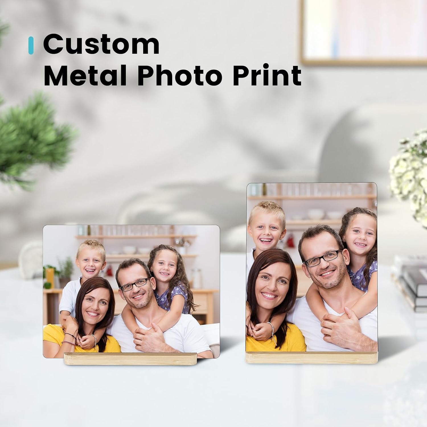 Custom Metal Picture Frame, Personalized Photo Prints Picture Frame, Photo Printing with Easel Customized Gifts for Family, Couples, Lovers, Friend - Image 3