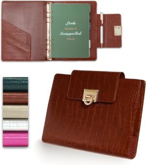 Croc-Embossed A5 PU Leather Planner...