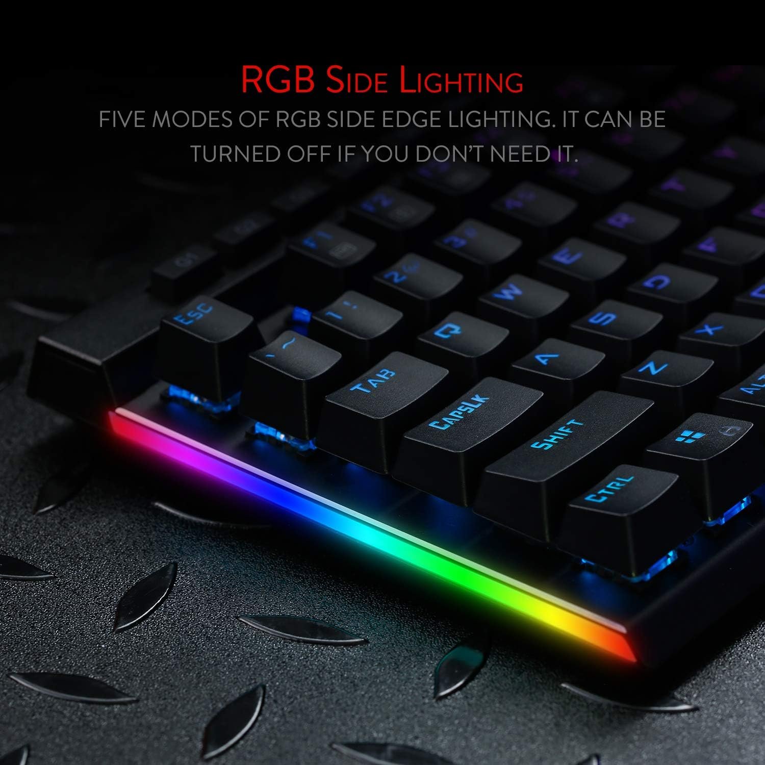 Redragon K580 VATA RGB LED Backlit Mechanical Gaming Keyboard with Macro Keys & Dedicated Media Controls, Hot-Swappable Socket, Onboard Macro Recording (Blue Switches) - Image 7