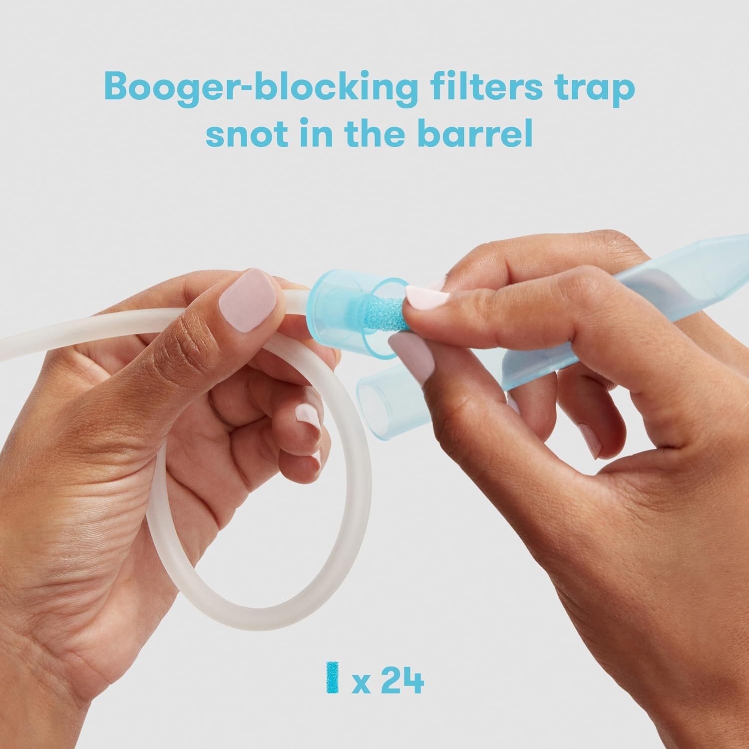 Frida Baby NoseFrida Nasal Aspirator, Snot Sucker Suitable for Newborns and Babies, Baby Nose Sucker + 24 Extra Hygiene Filters - Image 3