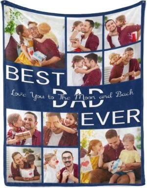 Custom Blanket with Photo Text, Bir...