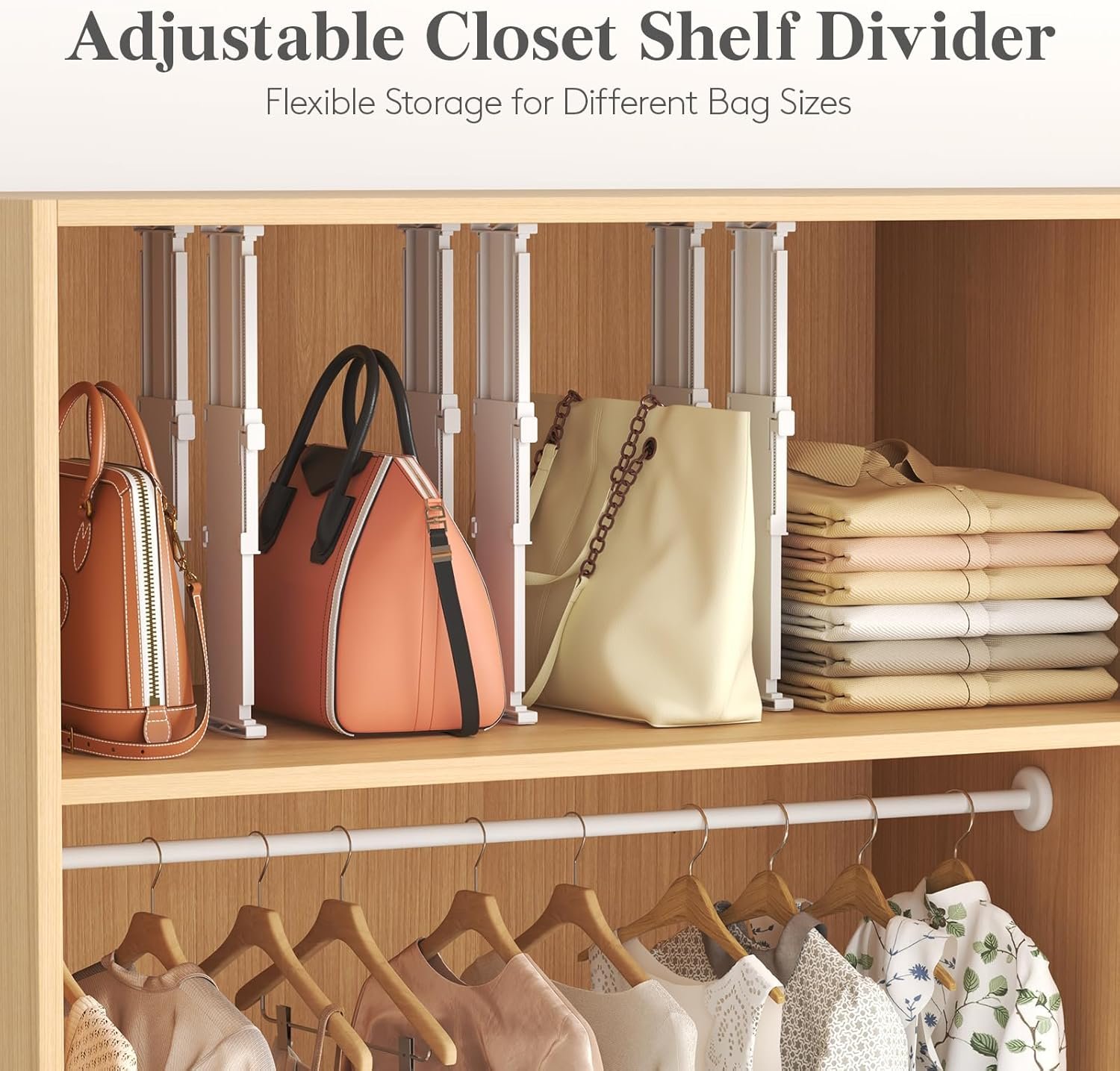 Lifewit 3.2" Tall 4 Pack Drawer Dividers, 10.5-16.5" Adjustable Drawer Organizers for Clothes, Expandable Dresser Drawer Organizers, Drawers Separators for Dresser, Bedroom, Kitchen, Vanity, White - Image 11