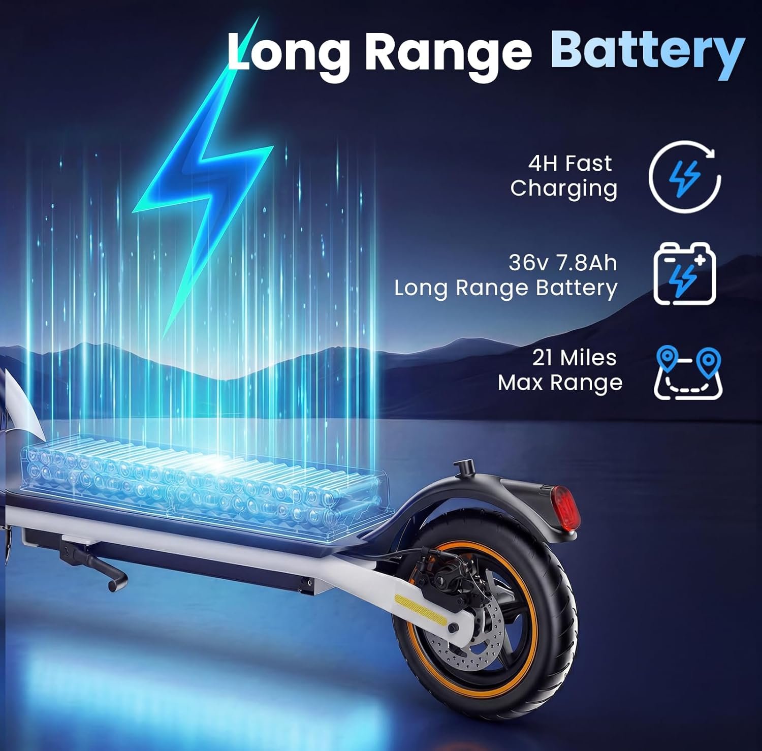 Electric Scooter - Electric Scooter Adults, 1000W/500W Motor, 25/21/18 MPH, 10''/8.5'' Tires, 28/23/21 Miles, APP Control, Dual Brake, Long Range Electric Scooter for Gift - Image 4
