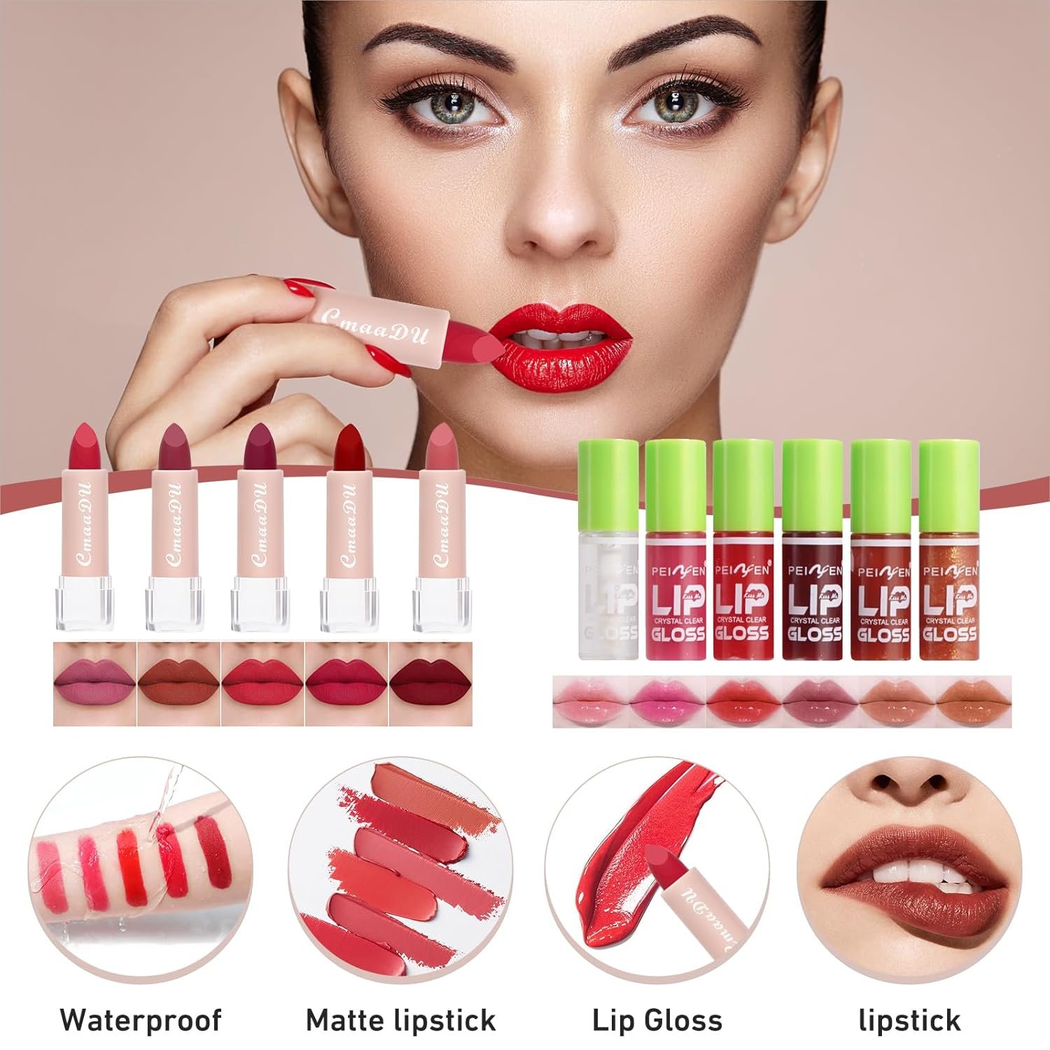 All In One Makeup Kit, Travel Makeup Kit, Makeup Gift Set, Makeup Kit for Women Full Kit, Makeup Bundle Includes Foundation Eyeshadow Palette Lipstick Eyeliner Mascara Contour Stick Cosmetic Brush Set - Image 6