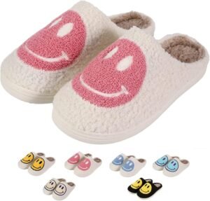 Retro Fuzzy Face Slippers for Women...