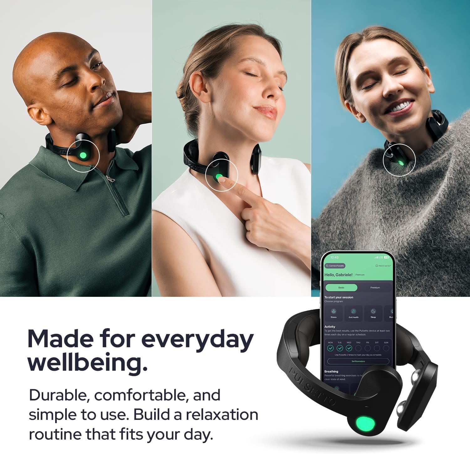 Pulsetto FIT (V2) Wellness Wearable with Vagus Nerve Support – Patented Neuro Technology for Relaxation, Stress Balance, Focus, and Restful Sleep - Image 6