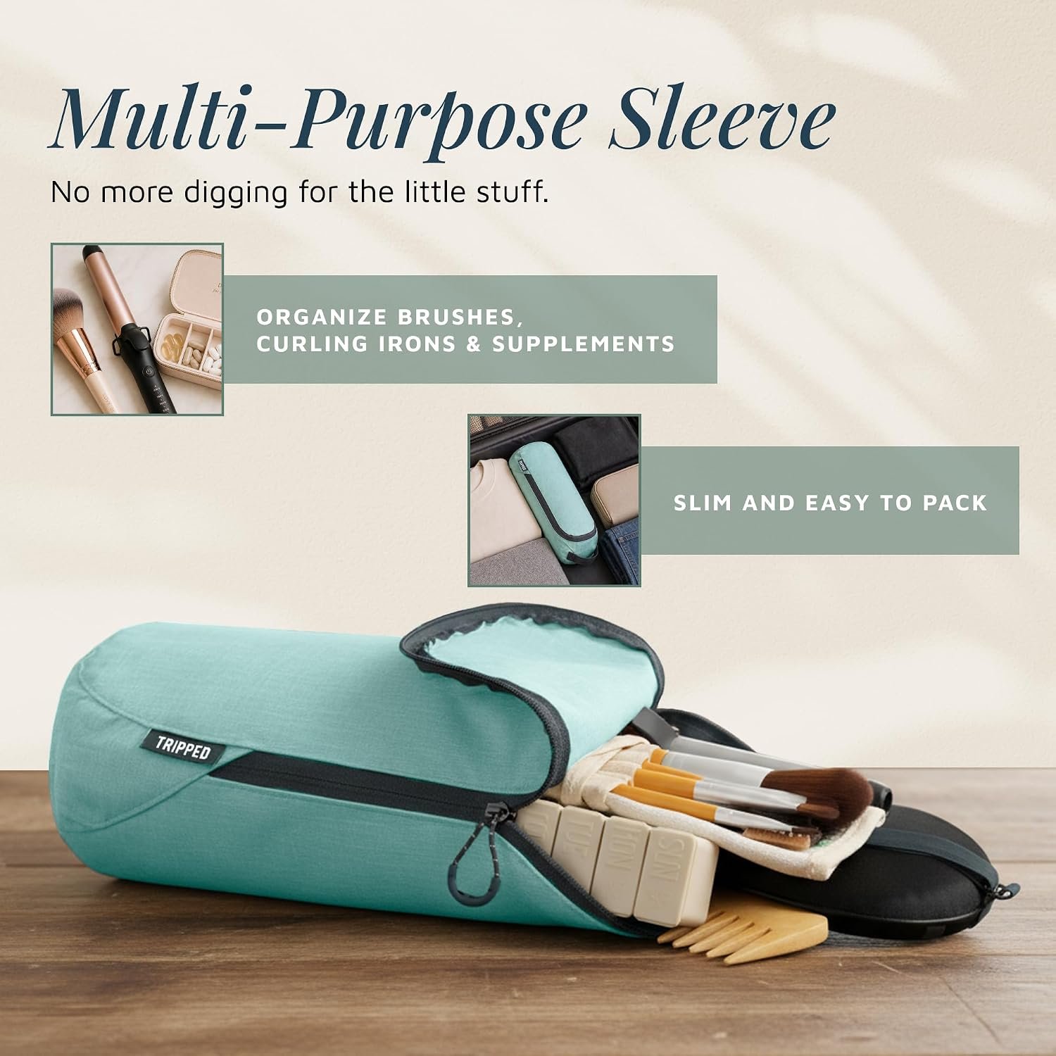 Toiletry Bag Kit 3 Piece Set: Hanging Travel Toiletry Bag + 311 TSA Cosmetic Liquid Bag + Accessory Organizer Pouch - Image 5
