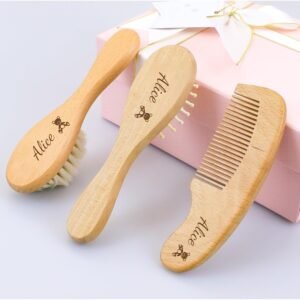 Personalized Wooden Hair Brush Set ...