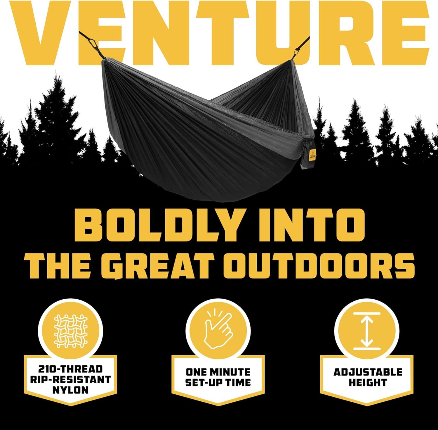 Wise Owl Outfitters Camping Hammock – up to 500lbs Portable Hammock with Tree Straps - Travel, Backpacking, Hiking, Outdoors Camping Gear - Single or Double - Image 3