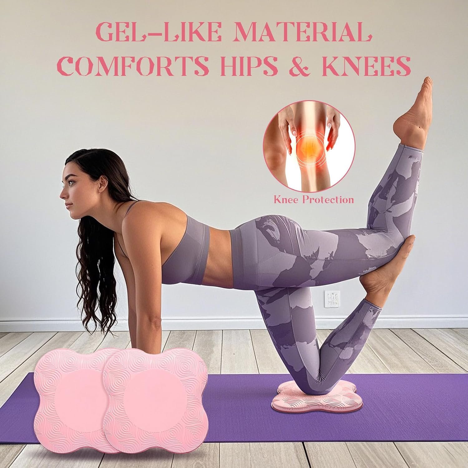 Yoga Knee Pads (Set of 2) - Yoga Props and Accessories for Women/Men Cushions Knees and Elbows for Fitness, Travel, Meditation, Kneeling, Balance, Floor, Pilates - Image 5
