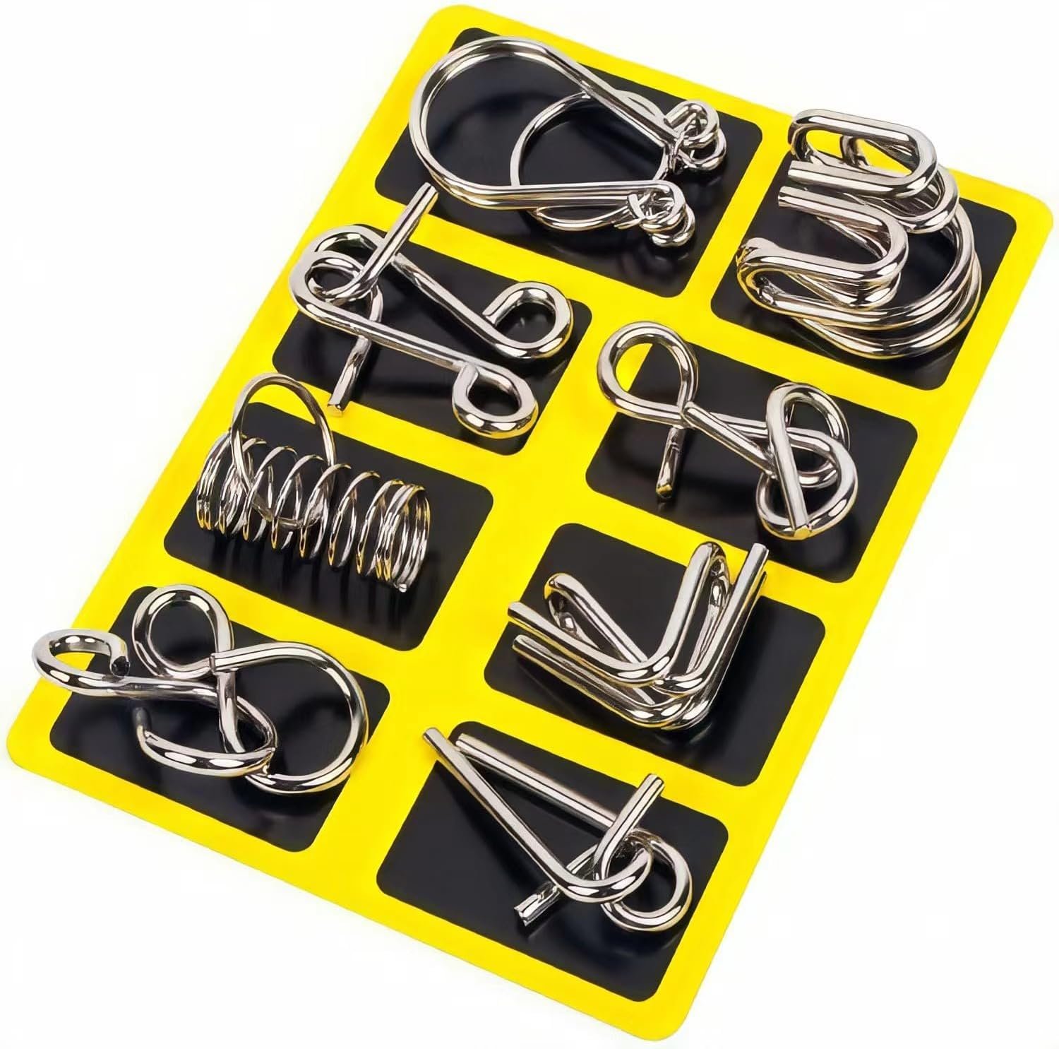 Metal Wire Puzzle Set of 24 with Pouch,Brain Teaser IQ Test Disentanglemen Iron Link Unlock Interlock Game Chinese Ring Magic Trick Toy for Party Favor Kids Adults Challenge - Image 5