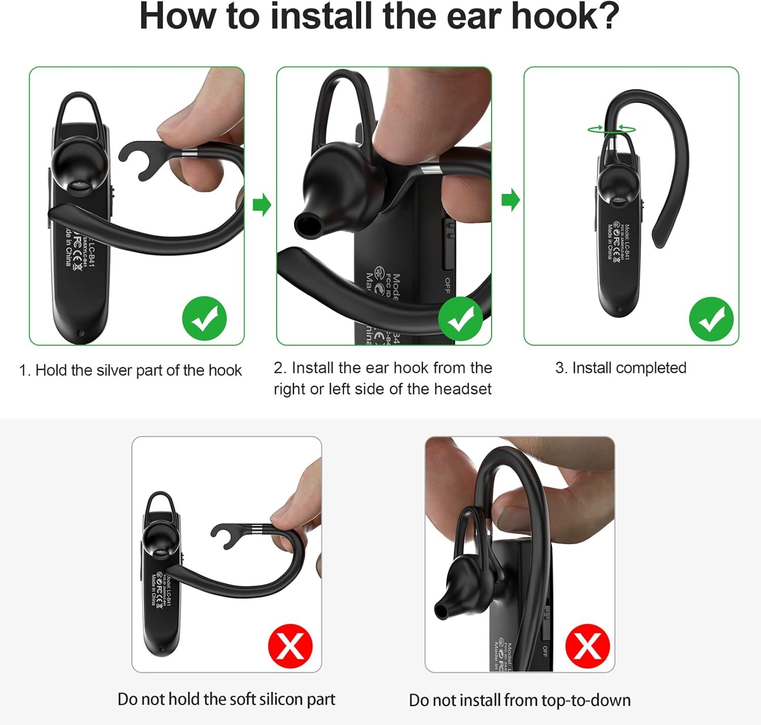 Bluetooth Headset New Bee 24Hrs V5.0 Bluetooth Earpiece Wireless Handsfree Driving Headset with Noise Canceling Mic Headset Case for iPhone Samsung Android Mobile Cell Phone Tablets Office - Image 6