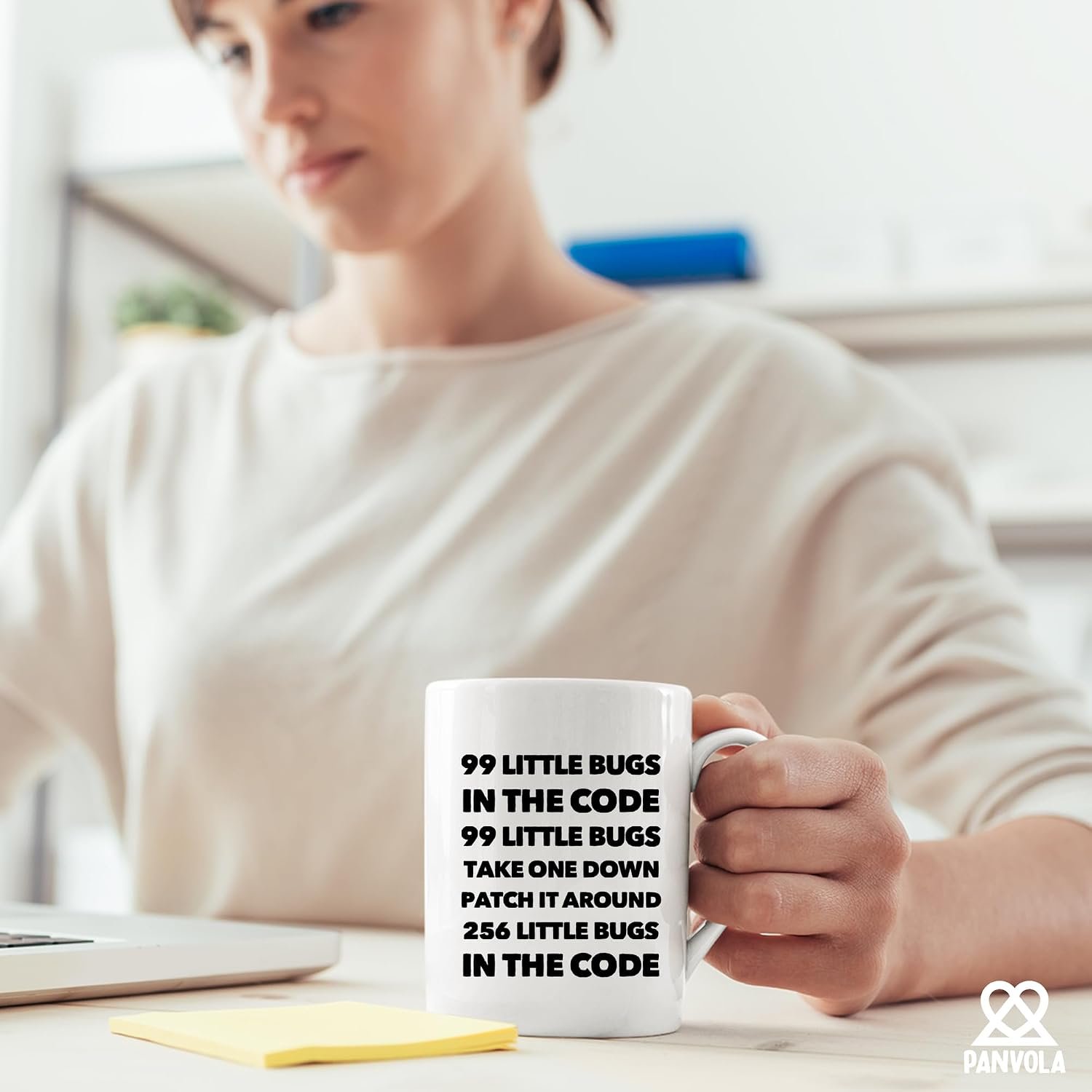 Panvola 99 Little Bugs In The Code Take One Down Computer Programmer Gifts For Husband Boyfriend Brother Coder Programming Students Teacher Ceramic Coffee Mug 11 oz White - Image 5