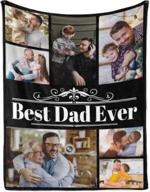 Custom Blanket with Photo Text, Fat...