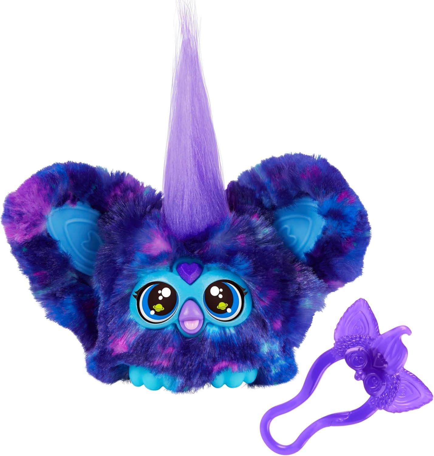 Furby Furblets Star-Lee Mini Friend, 45+ Sounds, Galaxy Music, Speaks Only Furbish, Electronic Plush Toys, Interactive Pets, Dark Blue, Easter Basket Stuffers, Ages 6+