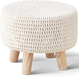 Wimarsbon Pouf Ottoman, 100% Cotton...