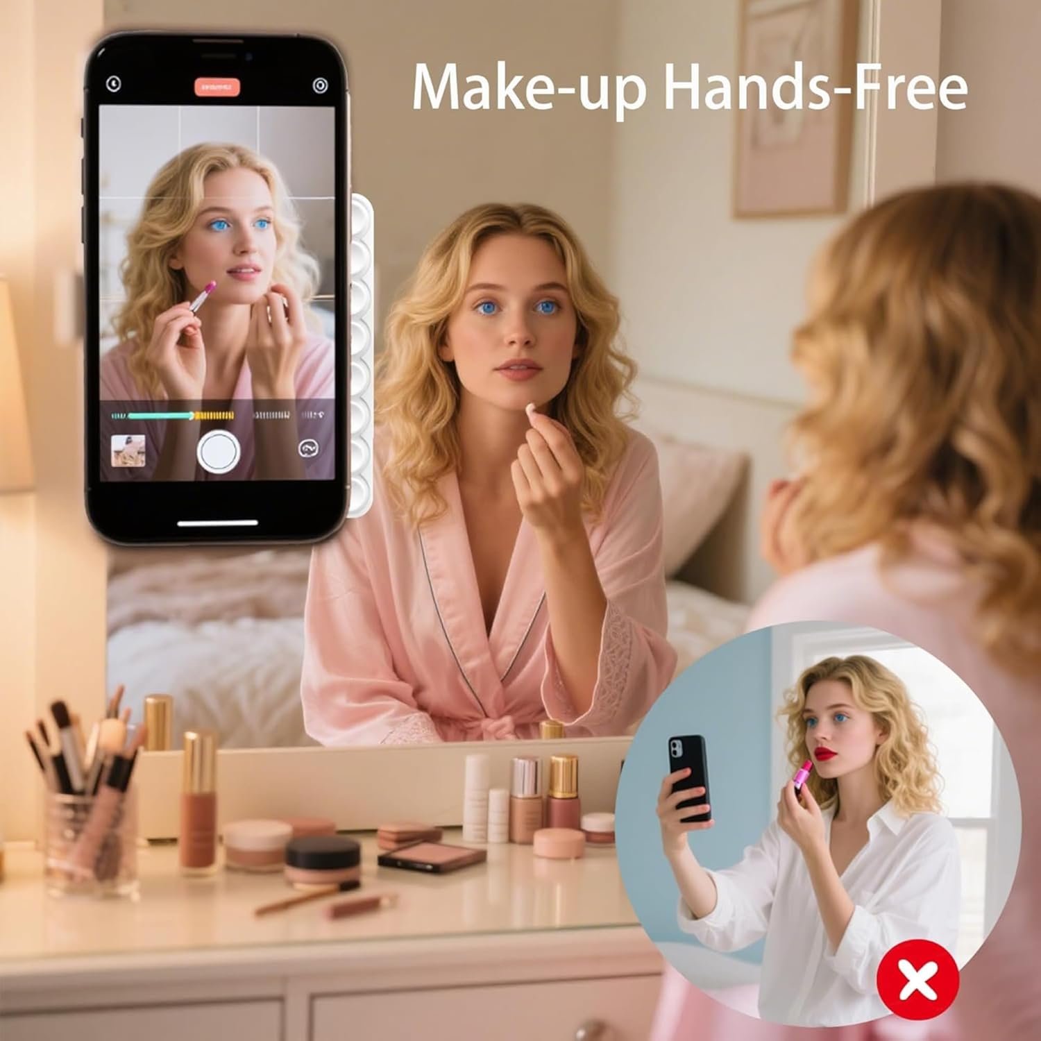 Silicone Double-Sided Suction Cup Phone Case Detachable Mount – Fidget Sticky Phone Grip, Hands-Free Accessory for Selfies & Videos. Trendy TikTok Gadget for iPhone & Android (Pink, 3.74" x 2.2") - Image 2