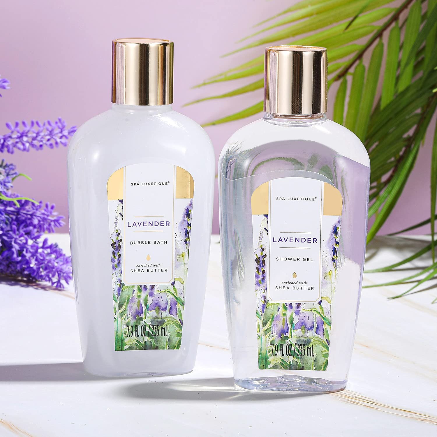 Spa Luxetique Spa Gift Baskets for Women 12 Pcs Lavender Spa Set with Body Lotions, Lavender Massage Oil, Birthday Christmas Gifts for Her - Image 3