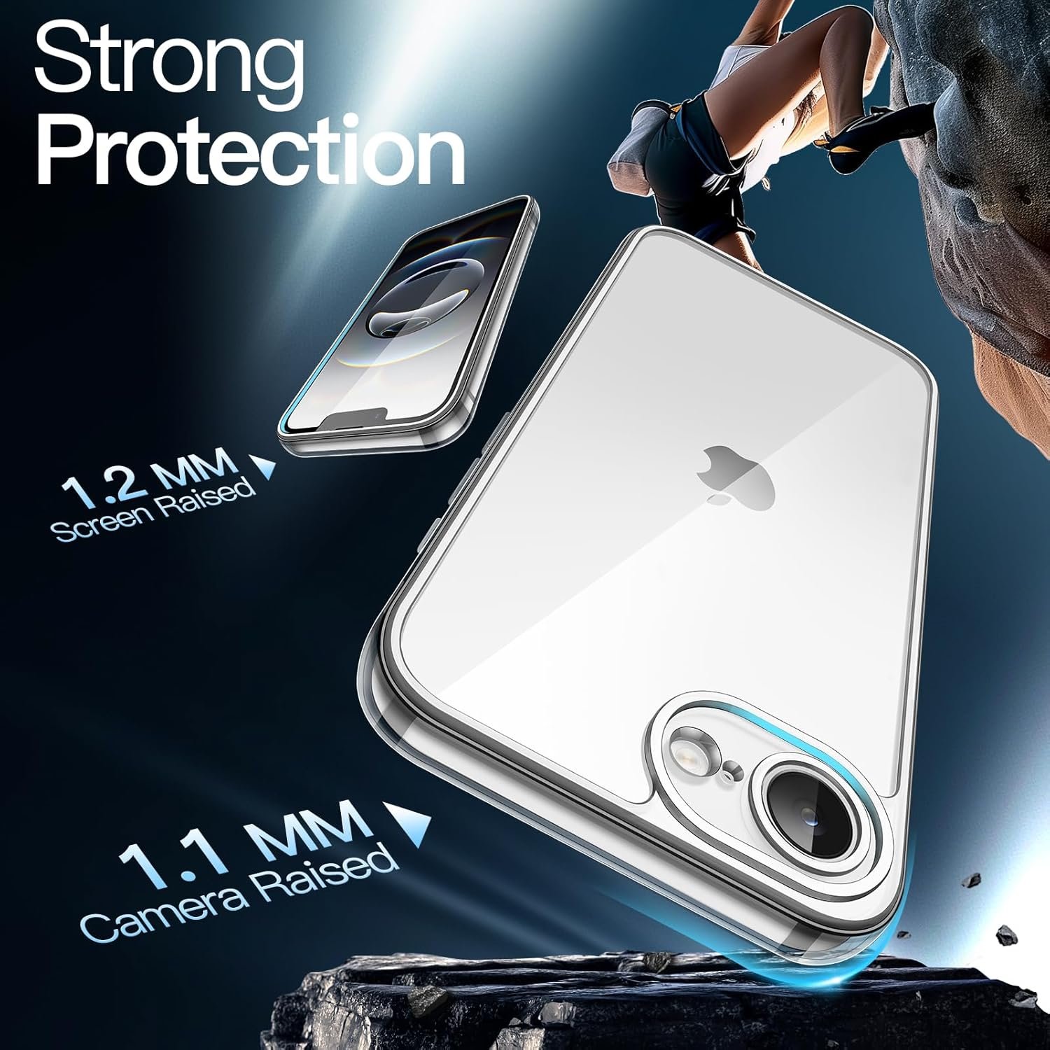 JETech Case for iPhone 17e (2026) / iPhone 16e, Non-Yellowing Shockproof Phone Bumper Cover, Anti-Scratch Clear Back, 6.1-Inch Display (Clear) - Image 4