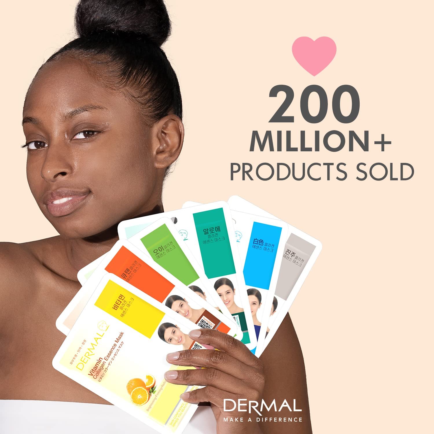 DERMAL Korean Collagen Face Mask 32 Combo Pack A+B Set – Hydrating & Soothing Sheet Mask with Panthenol, Hypoallergenic Calming Moisture Care for All Skin Types - Image 2