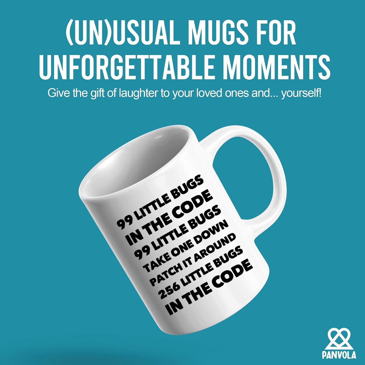 Panvola 99 Little Bugs In The Code Take One Down Computer Programmer Gifts For Husband Boyfriend Brother Coder Programming Students Teacher Ceramic Coffee Mug 11 oz White - Image 2