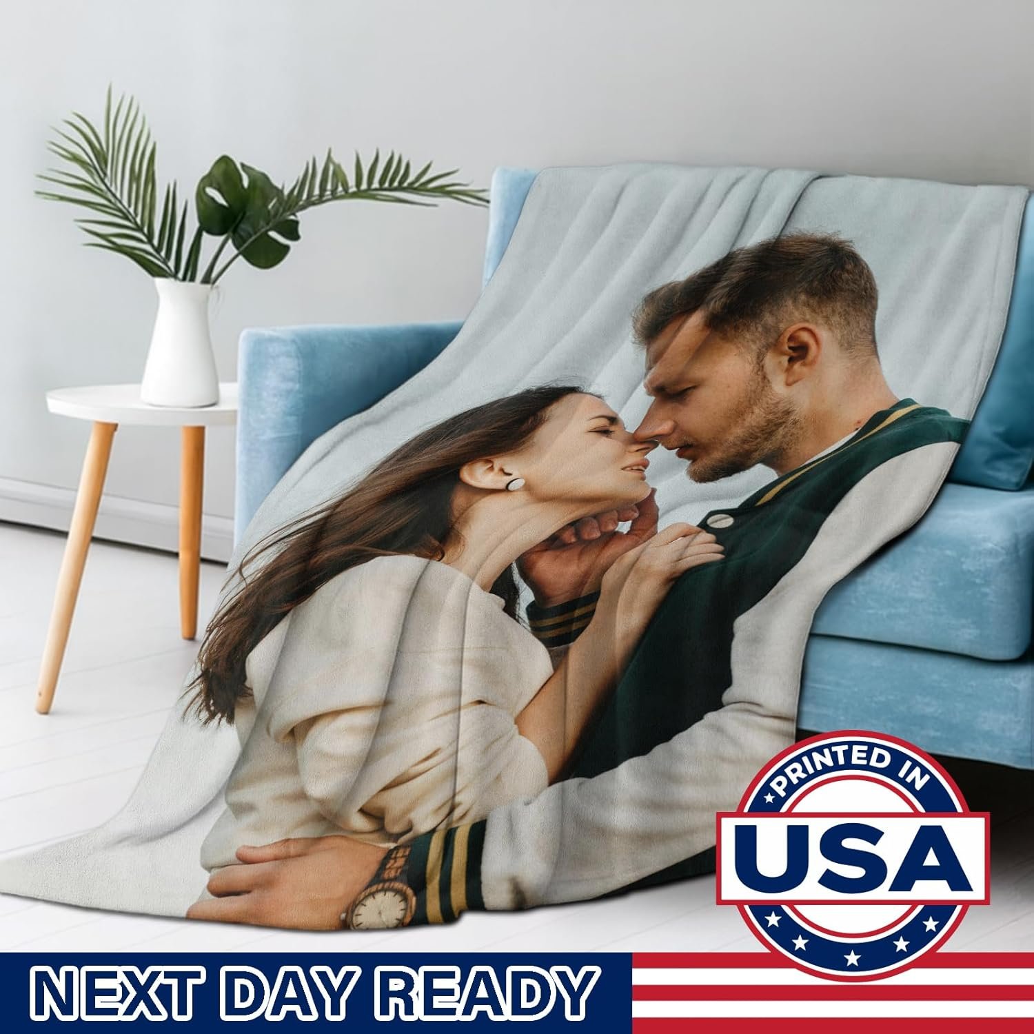 Custom Blanket with Picture Text Personalized Throw Blanket with Photo Super Soft Fleece Customized Photo Blankets for Couples Girlfriend Boyfriend Dad Mom for Birthday Christmas Valentine Gifts - Image 2