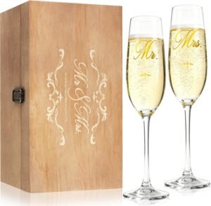 Mr and Mrs Champagne Flutes Set, Br...