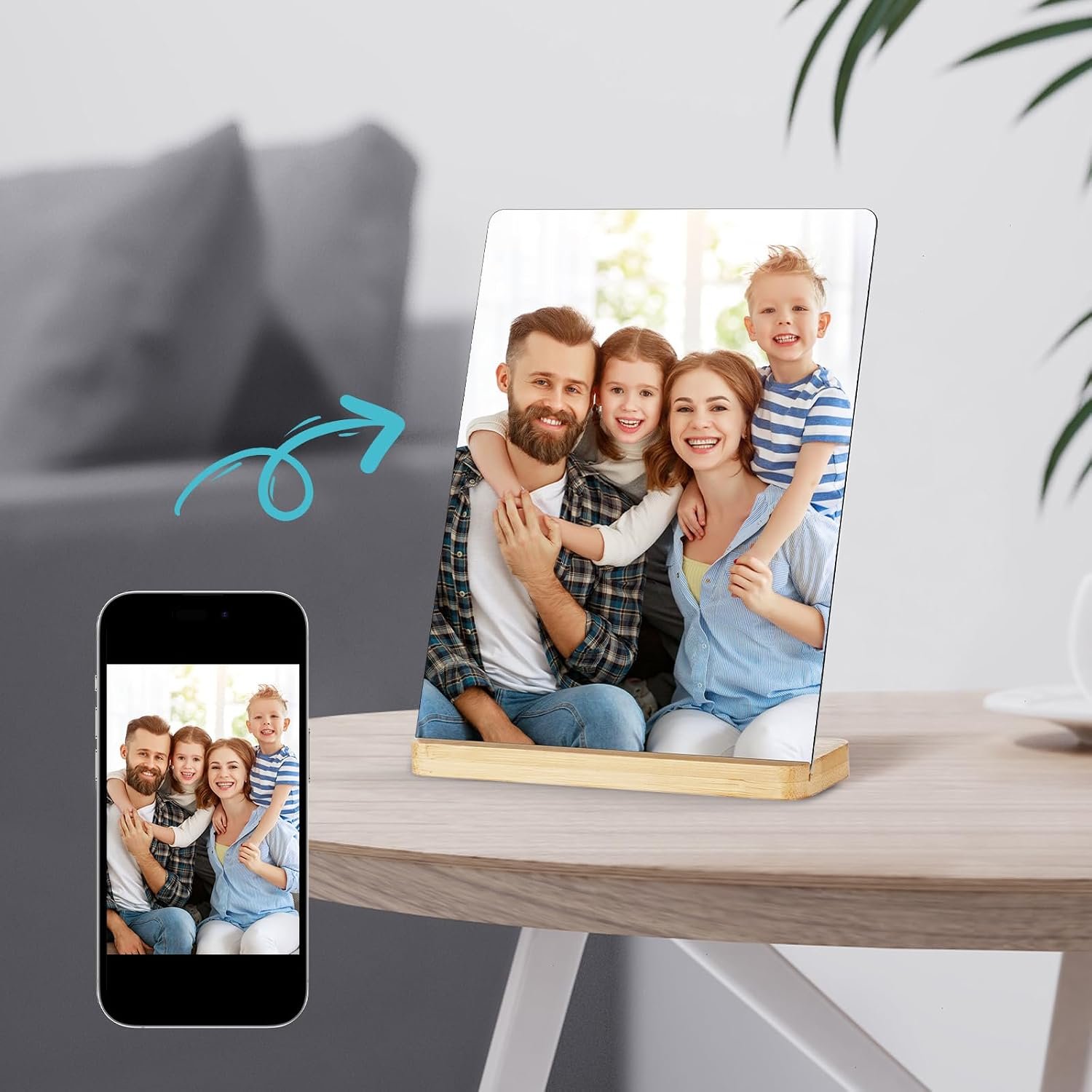Custom Metal Picture Frame, Personalized Photo Prints Picture Frame, Photo Printing with Easel Customized Gifts for Family, Couples, Lovers, Friend - Image 5