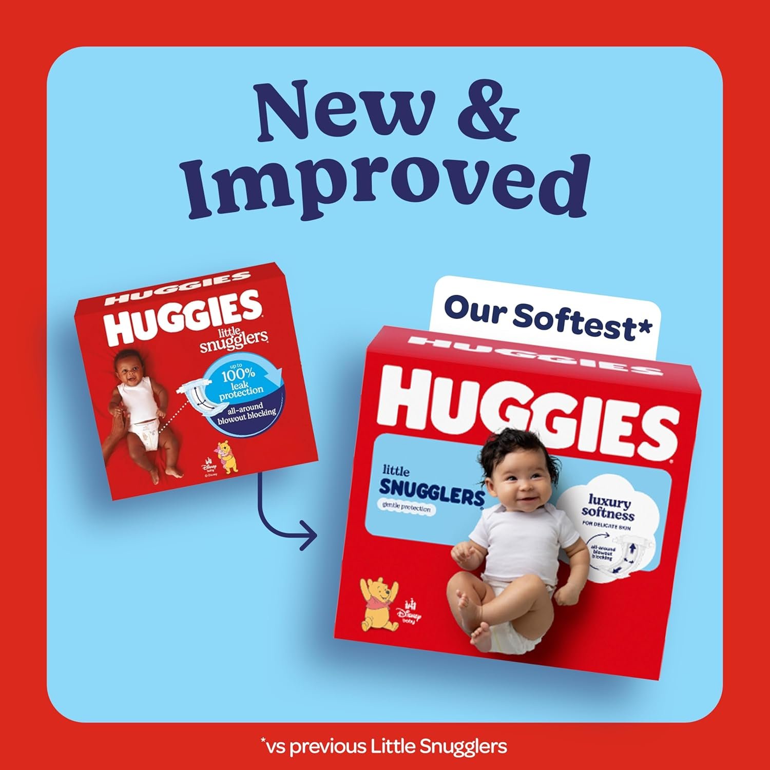 Huggies Size 1 Diapers, Little Snugglers Diapers, Size 1 (8-14 lbs), 198 Count (6 Packs of 33), Packaging May Vary - Image 3
