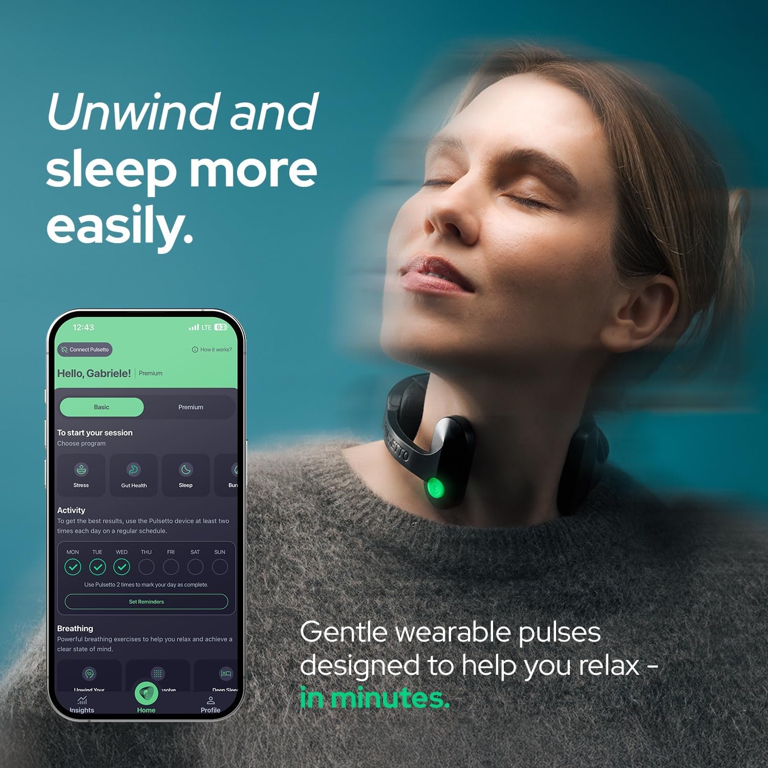 Pulsetto FIT (V2) Wellness Wearable with Vagus Nerve Support – Patented Neuro Technology for Relaxation, Stress Balance, Focus, and Restful Sleep - Image 2